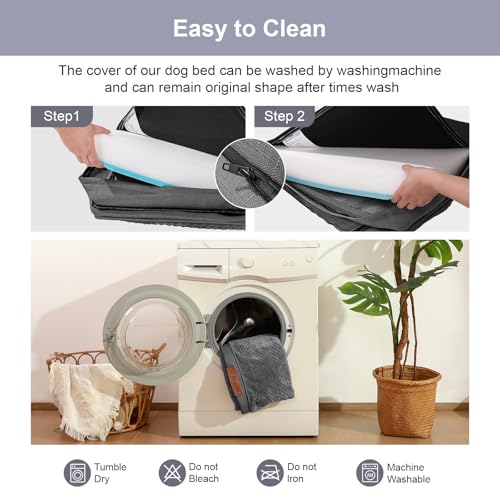 Dog Beds for Small Dogs (Fluffy Style-Dark Grey / L(36"x27"x3"))