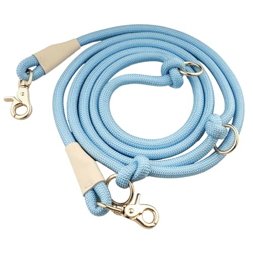 Multifunctional 8.5 ft Nylon Rope Hands Free Dog Leash for Running Small Medium Large Dogs (Blue / 8.5FT x 10MM)