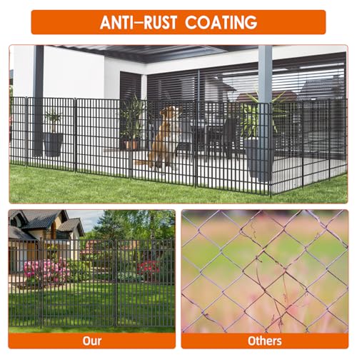 10 Panels No Dig Fence (Black / 10 Panels 32 in(H) X 24 ft(L))