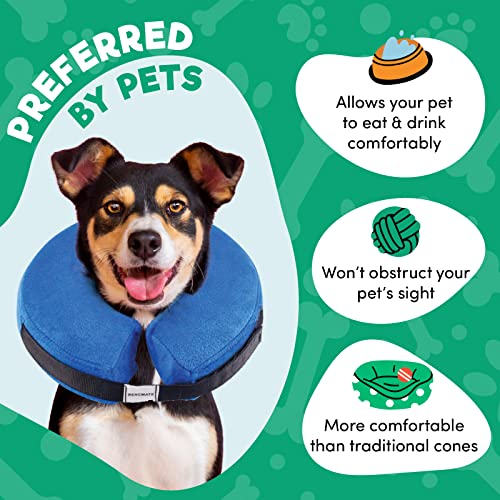 Inflatable Dog Cone Collar Alternative After Surgery XXLarge (Navy Blue / XX-Large[Neck:21"-23"])