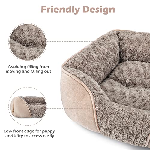 Small Dog Bed for Medium to Large Dogs (S(20"x 19"x 6") / Beige)