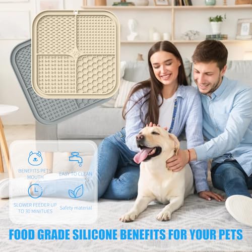 Lick Mat for Dogs (2pack / Beige, Grey)