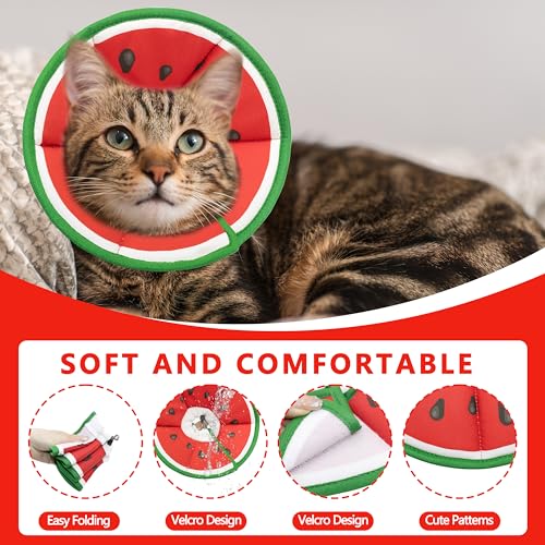 Soft Adjustable Cat Cone Collar (Watermelon / Small)