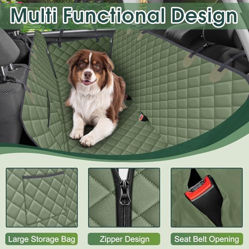 Waterproof Dog Car Seat Cover for Back Seat (Green / Small,Standard)