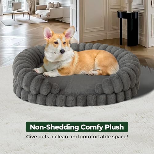 Calming Dog Bed for Medium Sized Dogs (Gray / Medium)