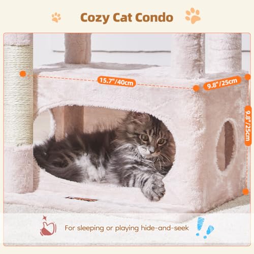 Cat Tree 38.5In Cat Tower for Indoor Cats (Jelly Pink / 38.5 Inches)