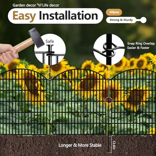 10 Panels Garden Fence Animal Barrier (33in(H) X 24ft(L))