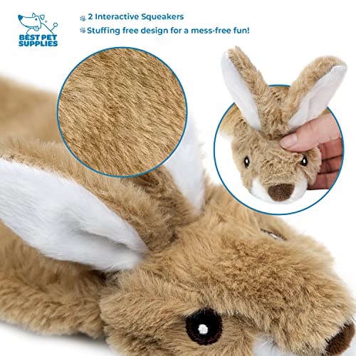 2-in-1 Stuffless Squeaky Dog Toy - Pack of 4, Large (Various Style-Color / Large)