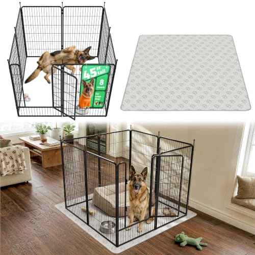 Rollick Dog Playpen with Washable Pee Pad (Black / 45"H)