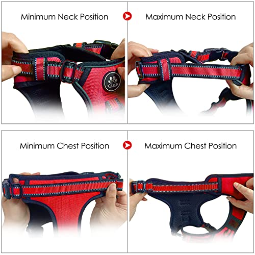 Reflective Dog Harness for Large Dogs (Red / Large)