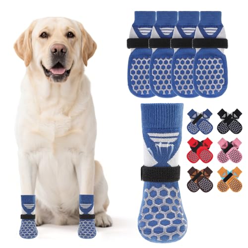 Dog Socks Shoes for Hot Pavement (Blue / Small(4 Pack))