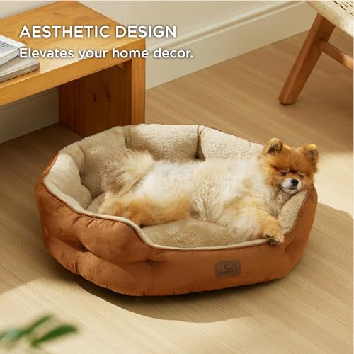 Small Dog Bed Washable (25"L x 21"W x 8"Th / Terracotta)