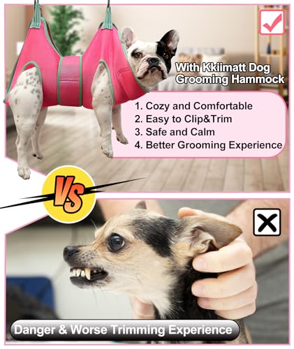 Dog Grooming Hammock (X-Small 8-14 LB/Pink)