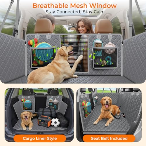 Back Seat Extender for Dogs (Grey / M - Cars / Full Size SUVs)