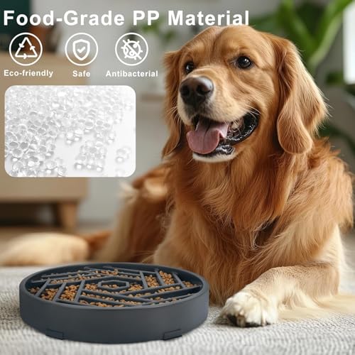 Slow Feeder Dog Bowls Large Medium Breed (Gray)