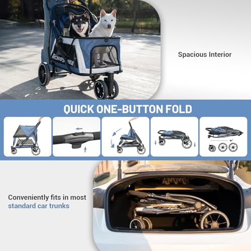 Dog Stroller for Medium & Small Dogs (Blue)