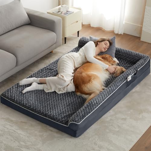 Orthopedic Washable Dog Bed (Dark Grey / 71.0"l x 46.0"w x 7.5"th)
