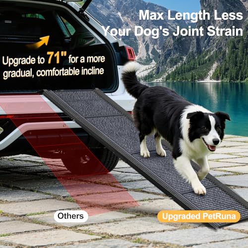 Dog Ramp for Car Truck Sturdy 71" L × 17.2" W Extra (Upgraded 71" L x 17.3" W)