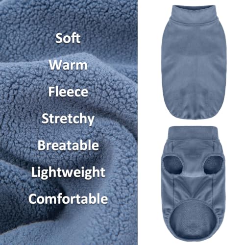 3 Pack Fleece Dog Sweaters for Small Dogs (Gray+Azure+Navy / Small)