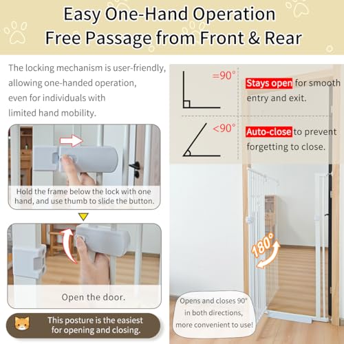 Extra Tall Cat Gate 61.02" High 29.92" (61.02" H-white / 29.92"-59.44" W)