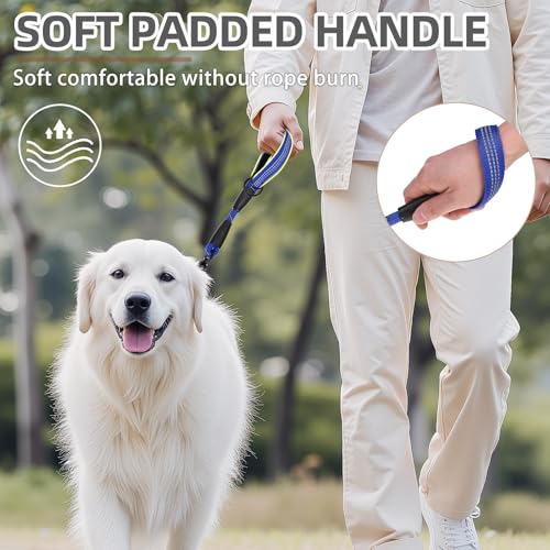 Reflective Short Dog Leashes 3 Pack for Walking and Training (Blue / 1FT+1.5FT+2.5FT)
