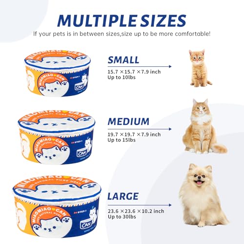 Ramen Noodle Cat Bed (23.6"L x 23.6"W x 10.2"Th / blue)