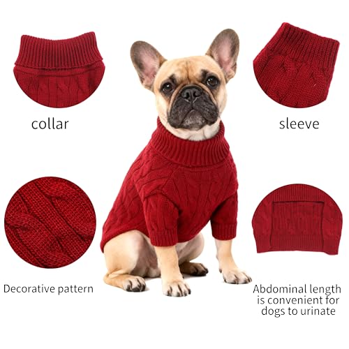 Small Medium Dog Sweater (Deep Red / Large)