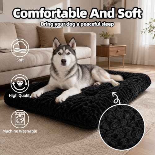 Dog Bed Large Size (Black / 41"L x 27"W x 4"Th)