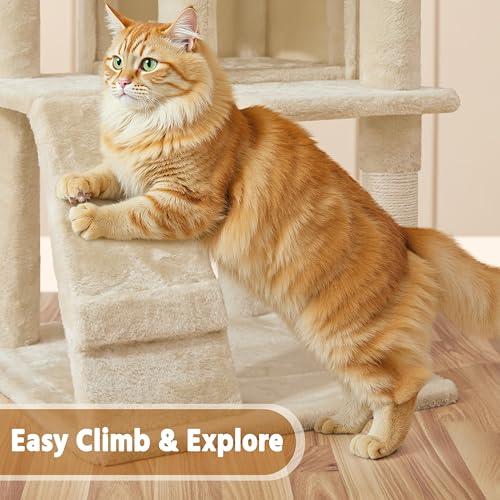 62in Cat Tree Tower (Beige / 62in)