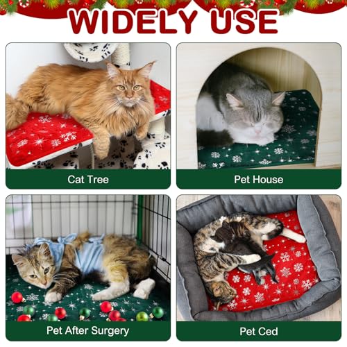 4 Pack Self Heating Cat Bed Cat Self Warming Pad with Removable Cover Extra Warm Thermal Pet Pad Washable Pet Crate Mat Anti Slip Kennel for Indoor Outdoor Pets (16 x 20 Inches)