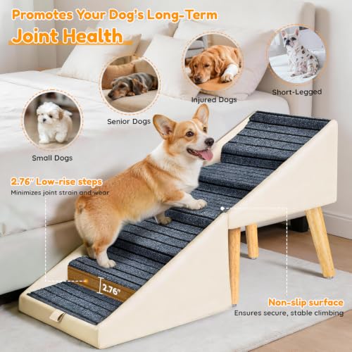 22.8" H Dog Stairs for High Bed (Beige / 22.8" H)