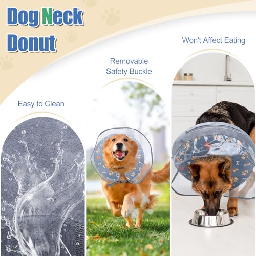 Inflatable Dog Cone Collar After Surgery (Gray / M)
