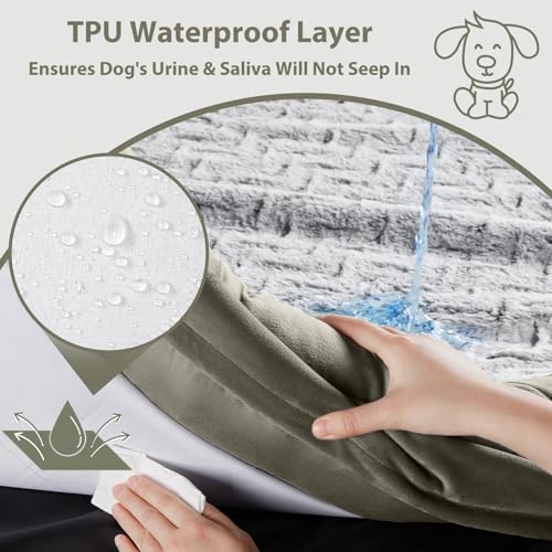 XL Extra Large Orthopedic for Senior Dog Bed Comfy Sleeping (Dark Green / X-L (41x28x7in))