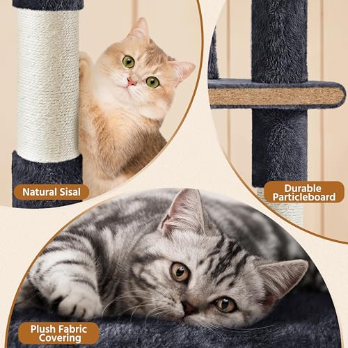62in Cat Tree Tower (Black / 62in)
