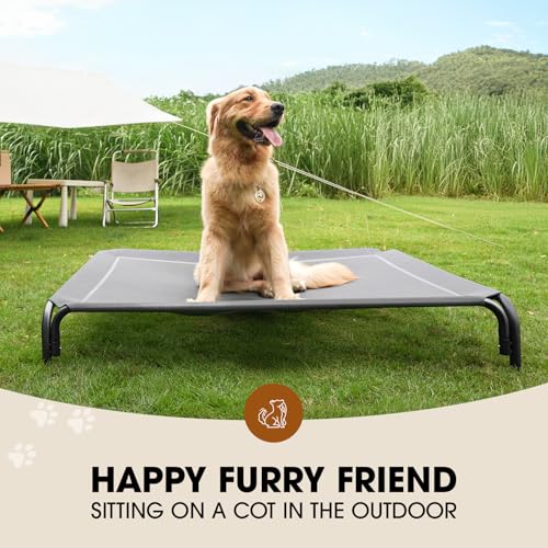 Outdoor Elevated Dog Bed for Large Sized Dogs (XL(48.80"x35.80"x8.00) / Grey)