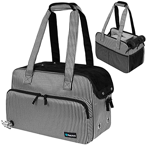 Small Dog Purse Carrier (Stripe Black)