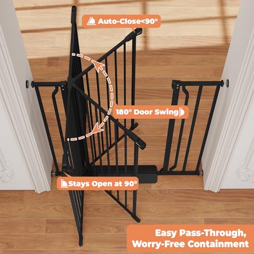 40" Extra Tall Baby Gate No Drilling (Black / 29-40"Wide, 40"Tall)