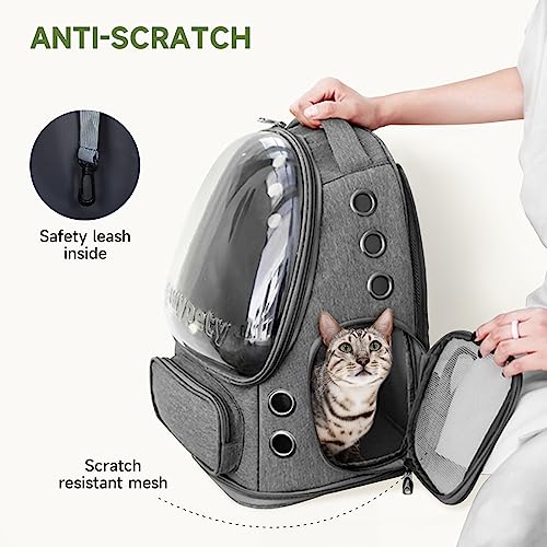 Cat Backpack Carrier Large Space Bubble Backpack up to 12lbs Grey (Dark Gray)