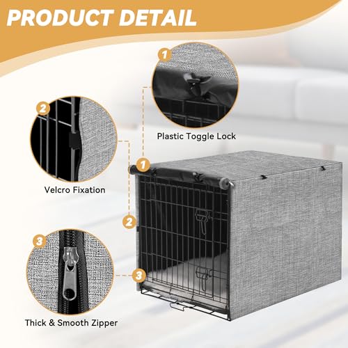 Dog Crate Cover (36.0"L x 23.0"W x 24.8"H / Grey)
