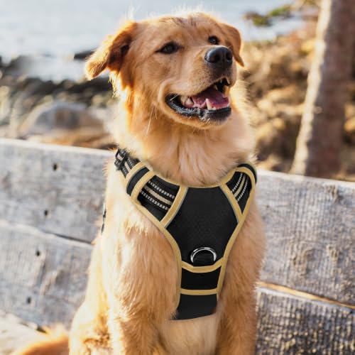 Dog Harness for Large (Black & Khaki / X-Large)