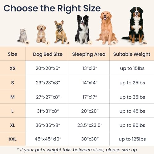Calming Dog Beds Extra Large Sized Dog (Camel / 45.0"L x 45.0"W x 10.0"Th)