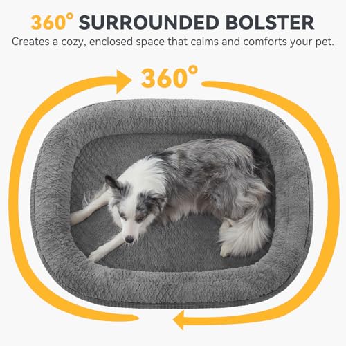 Orthopedic Dog Beds Large Sized Dog (Grey / 45"l X 32"w X 7.5"th)