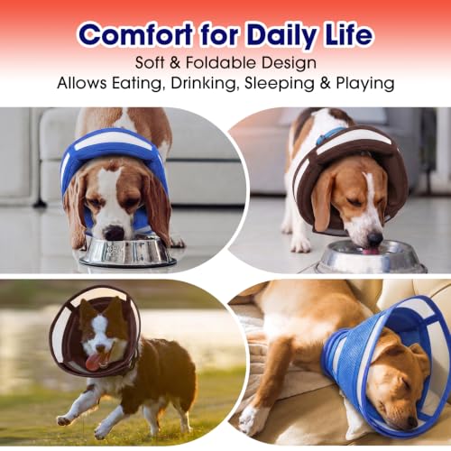 Soft Dog Recovery Cone Collar (Blue / M(Neck Girth:11-14.2in))