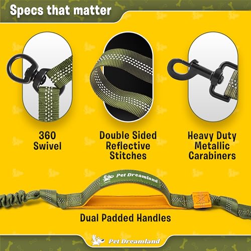 Exquisite Double Dog Leash Coupler with Tangle (Khaki & Orange)