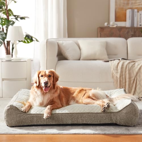 Orthopedic Dog Bed Medium Sized Dogs (L(35"L x 25"W x 8"Th) / Beige)
