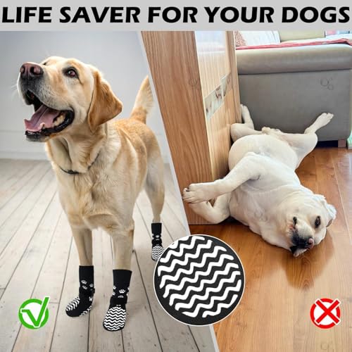 Anti Slip Dog Socks to Prevent Licking Paws for Hot Pavement (Black / Small)