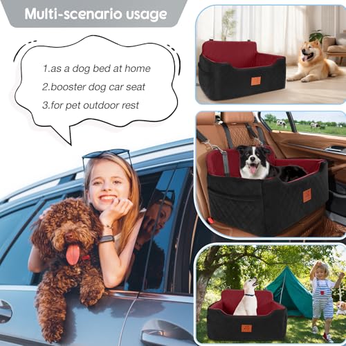 Large Dog Car Seat (Black/Red)
