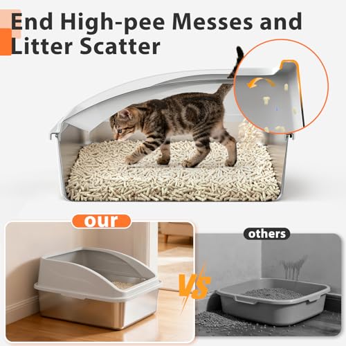 Stainless Steel Litter Box (Silver Grey / Small)