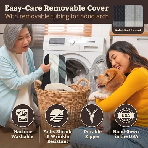 Rectangle Cozy Cave Dog Bed (Barkley Black Diamond / Large)