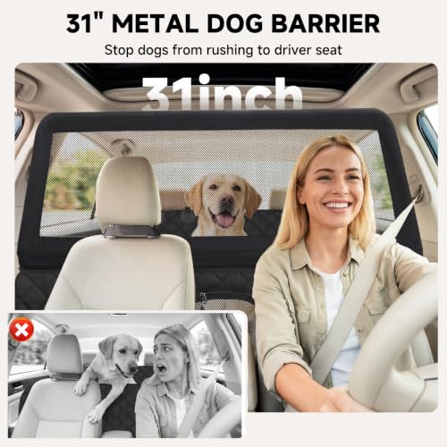 Dog Car Seat Cover & Back Seat Extender (For Car/SUV/Small Truck / black)